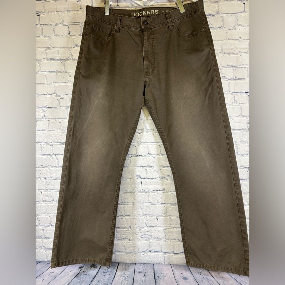 Dockers Light Brown Straight Fit D2 Casual Preppy Comfy Minimalist Jeans 36 x 29